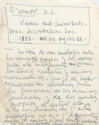 62, O’connor, D. J. : Names and Universals