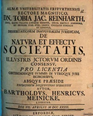 Diss. inaug. iur. de natura et effectu societatis