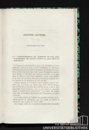 Chapitre septième. Distillation des vins