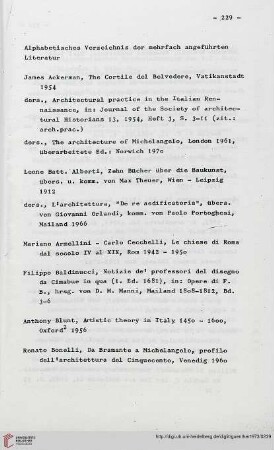Alphabetisches Verzeichnis der mehrfach angeführten Literatur