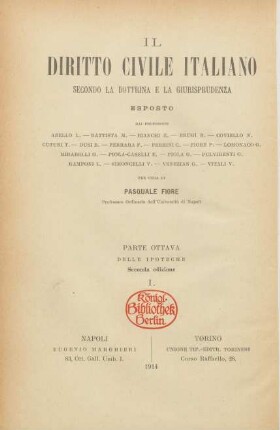 84: Il diritto civile italiano secondo la dottrina e la giurisprudenza