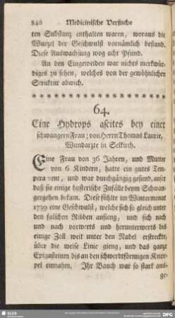 64. Eine Hydrops ascites bey einer schwangern Frau