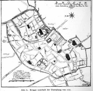 Brügge, Stadtplan von Brügge, 1127