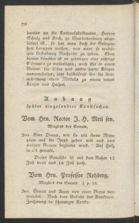Anhang später eingesandter Kunstsachen