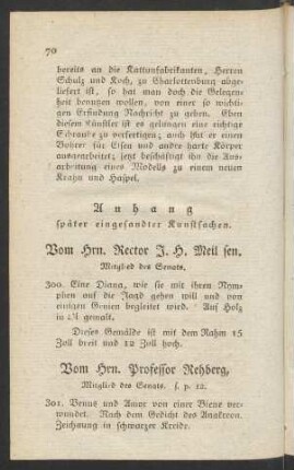 Anhang später eingesandter Kunstsachen