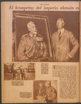 El kronprinz del imperio alemán es ahora "kronprinz" de Adolfo Hitler [Fotografías]