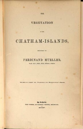 The vegetation of the Chatham-Islands