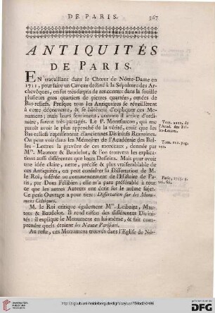 Antiquités de Paris