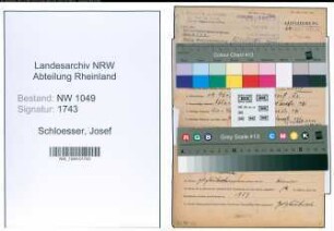 Entnazifizierung Josef Schloesser , geb. 19.03.1895 (Buchhalter)