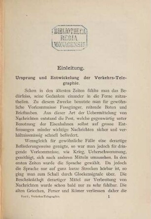 Die Verkehrs-Telegraphie der Gegenwart : mit besonderer Berücksichtigung der Praxis