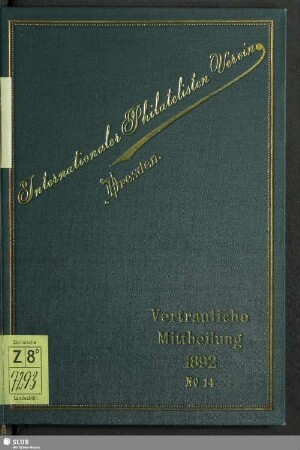 14.1892: Vertrauliche Mitteilung