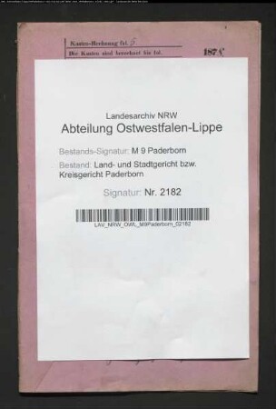 Erblasser: Wecker, Stephan; Erblasser: Wecker, Elisabeth, geb. Recker: