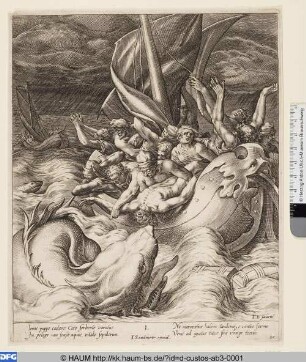Der Prophet Jonas stürzt ins Meer