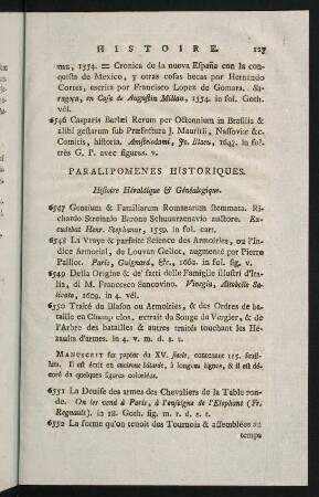 127-165, Paralipomenes Historiques - Antiquités