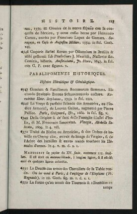 127-165, Paralipomenes Historiques - Antiquités