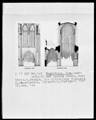 Magdeburg, Evangelischer Dom Sankt Mauritius und Sankt Katharina, Querschnitt und System innen
