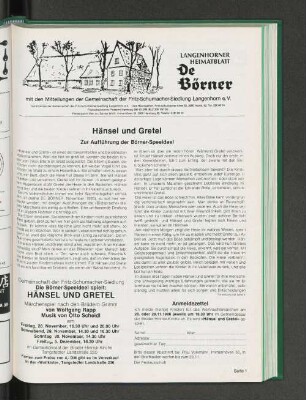 Die Börner-Speeldeel spielt Hänsel und Gretel