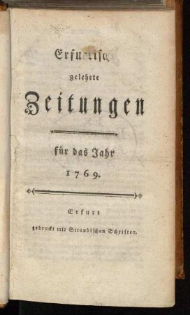 1769: Erfurtische gelehrte Zeitung