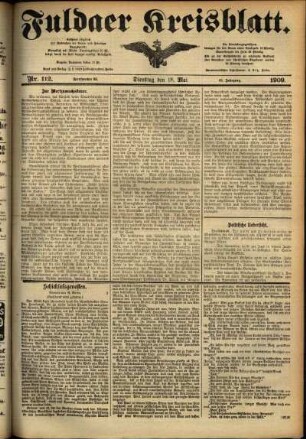 Ausgabe vom Dienstag, den 18. Mai 1909.