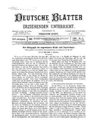 Die Pädagogik als angewandte Ethik und Psychologie : (Fortsetzung)