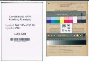 Entnazifizierung Karl Lube , geb. 27.09.1895 (Maschinist)