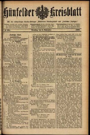 Ausgabe vom Dienstag, den 08. November 1898.