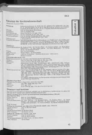 III.2 Fakultäten