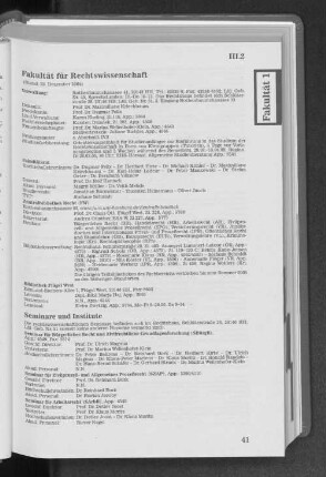 III.2 Fakultäten