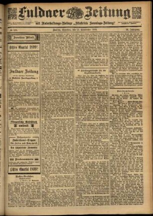 Zweite Ausgabe vom Samstag, den 23. September 1899.