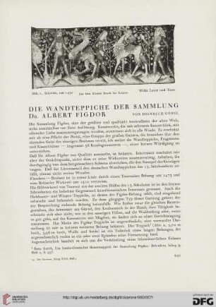 22: Die Wandteppiche der Sammlung Dr. Albert Figdor