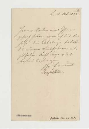 Brief von Joseph Heller an Moritz Maximilian Mayer