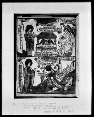 Apokalypse des Johannes — Bildseite mit zwei Szenen aus der Apokalypse, Folio 8 verso