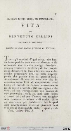 Vita Di Benvenuto Cellini