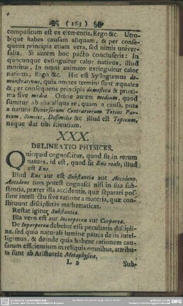 XXX. Delineatio Physices