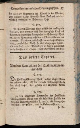 Das dritte Capitel. Von den Kennzeichen der Zwillingsschwangerschaft