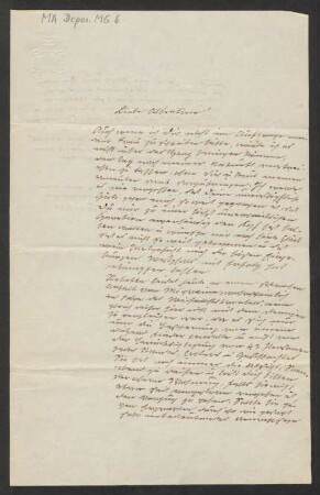 Brief an Albertine Mendelssohn-Bartholdy : o.D. ["Donnerstag früh"]
