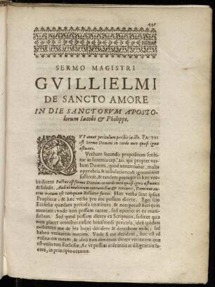 Sermo Magistri Guillielmi De Sancto Amore In Die Sanctorum Apostolorum Iacobi & Philippi.