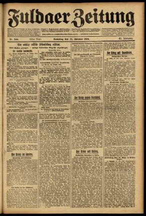 Erste Ausgabe vom Samstag, den 21. Oktober 1916.