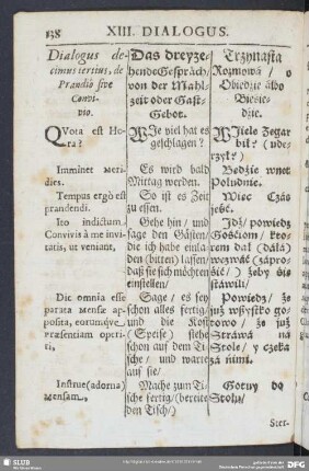 Dialogus decimus tertius, de Prandio sive Convivio