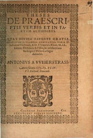 Theses de praescriptis verbis