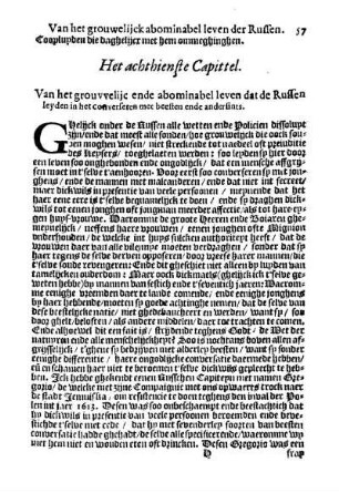 Het achthienste Capittel. Van het grouvvelije ende abominabel leven dat de Russen leyden in het converseren met beesten ende andersints