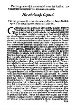 Het achthienste Capittel. Van het grouvvelije ende abominabel leven dat de Russen leyden in het converseren met beesten ende andersints