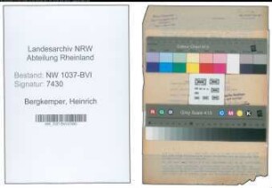 Entnazifizierung Heinrich Bergkemper , geb. 30.09.1895 (Bienenzuechter)