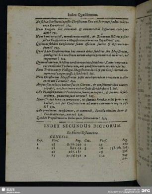 Index Secundus Dictorum