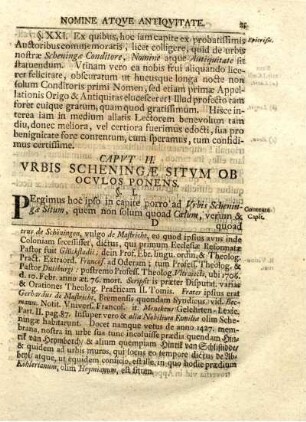 Caput II. Urbis Schneningae situm ob oculos ponens.
