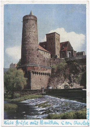Bautzen. Alte Wasserkunst, Ansichtskarte, color