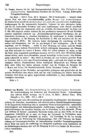 740, Lange, Die Tätigkeit des Amtsanwalts. Systematisches Handbuch für die Praxis