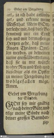 Gebet um Vergebung der Sünden