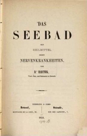 Das Seebad als Heilmittel gegen Nervenkrankheiten