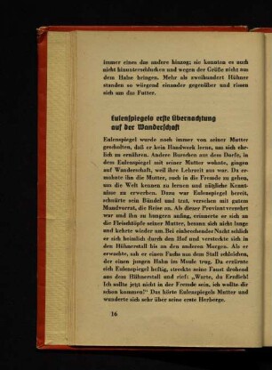 Eulenspiegels erste Übernachtung auf der Wanderschaft